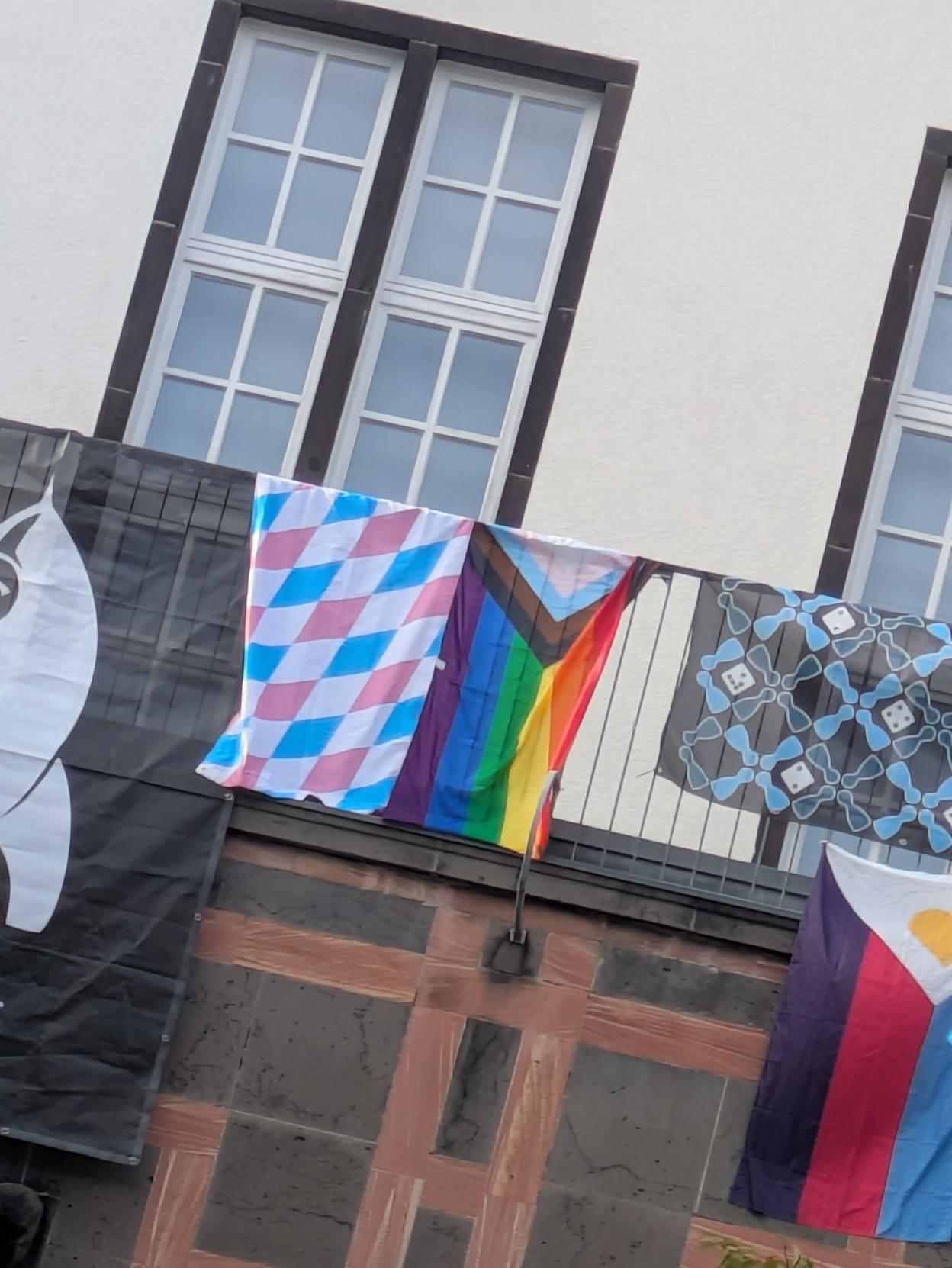 a trans colored Bavaria flag